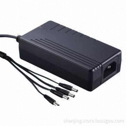 AC/DC Adapter, 12V, 5A, 60W, Used for Security System, LED Laptop